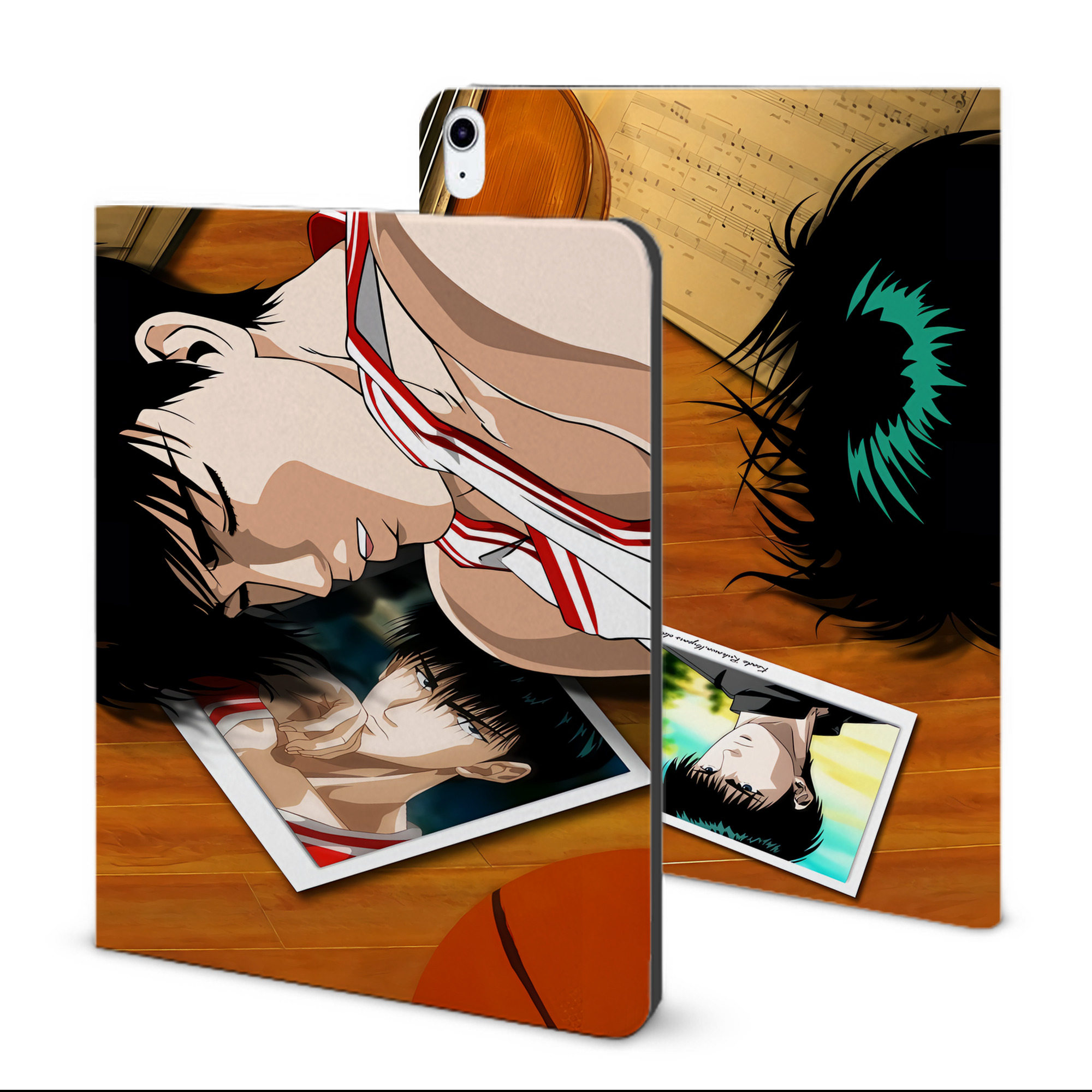 （画像用） SLAM DUNK／スラムダンク IPad ケース ブック型 PUレザー TPU 耐衝撃 軽量 薄型 ペン収納なし 全面保護 IPad 各モデル対応
